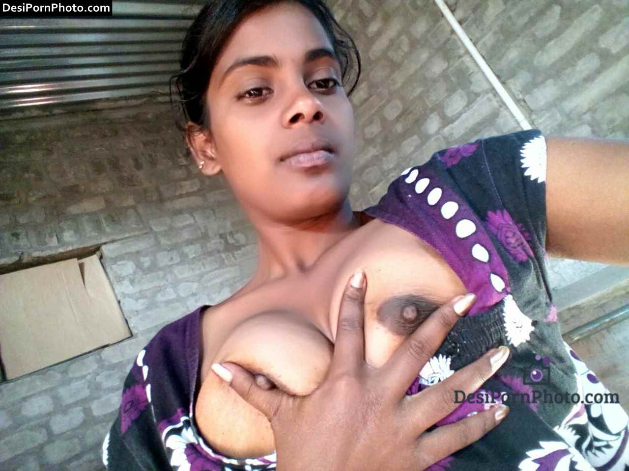 Village girl boob press