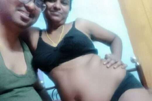 Naked Tamil Couple in Black Bra n panty