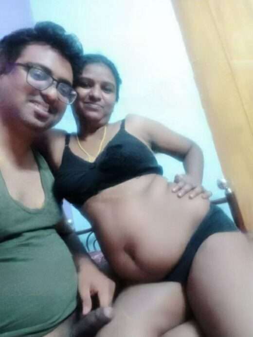Naked Tamil Couple in Black Bra n panty